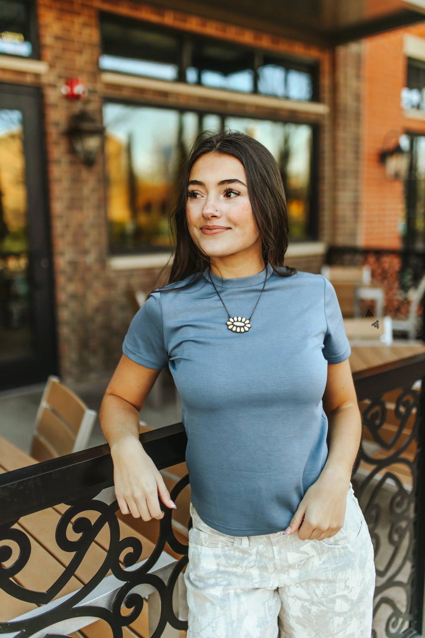 CLOUD BASIC SNUG TEE DENIM