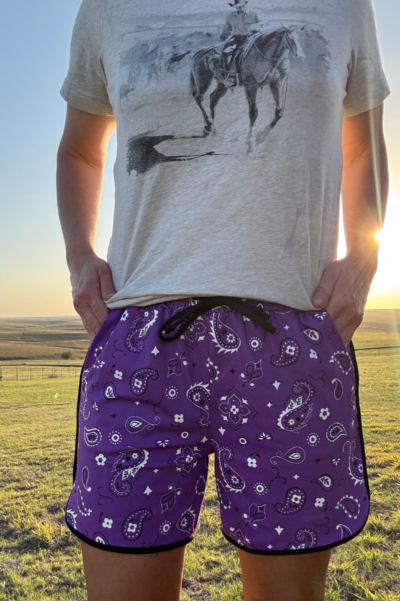 BANDANA BABE PURPLE SHORTS