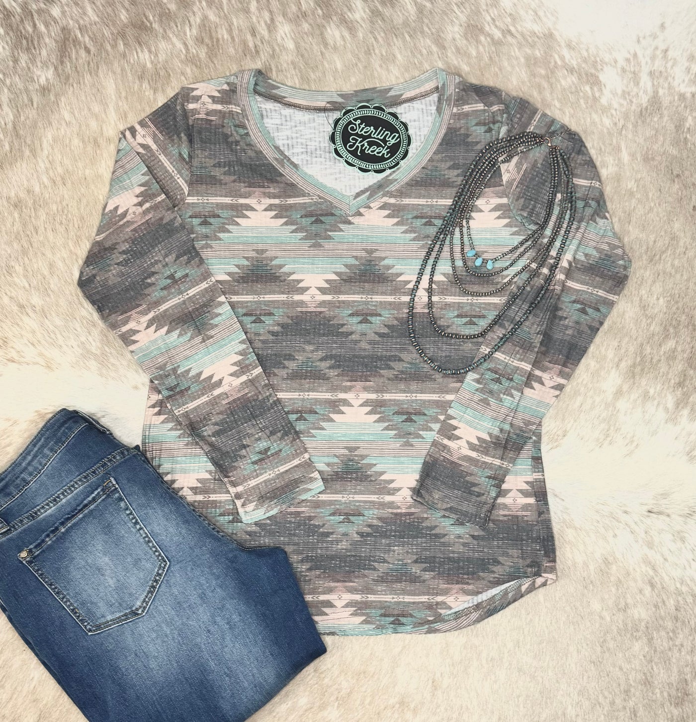 BURNED OUT AZTEC Top