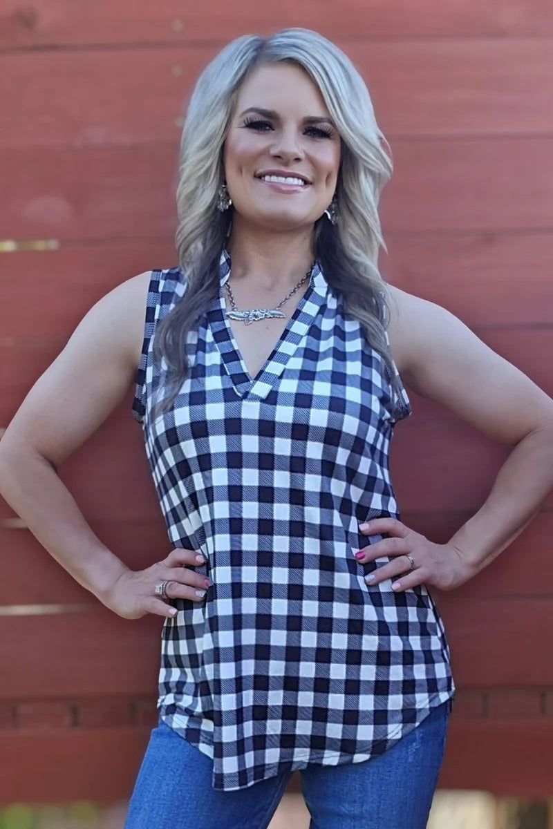 PLAID MY LOVE TOP