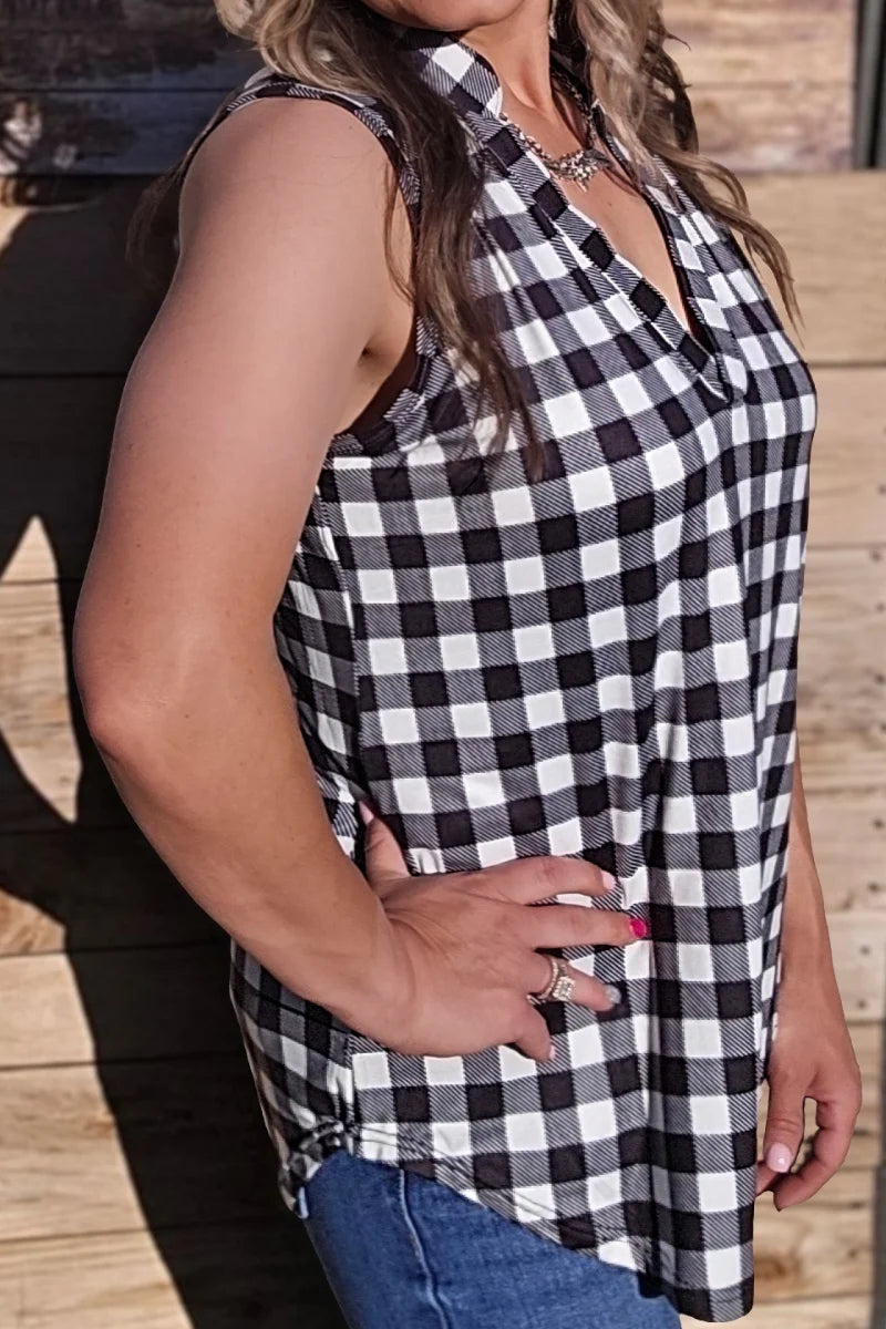 PLAID MY LOVE TOP
